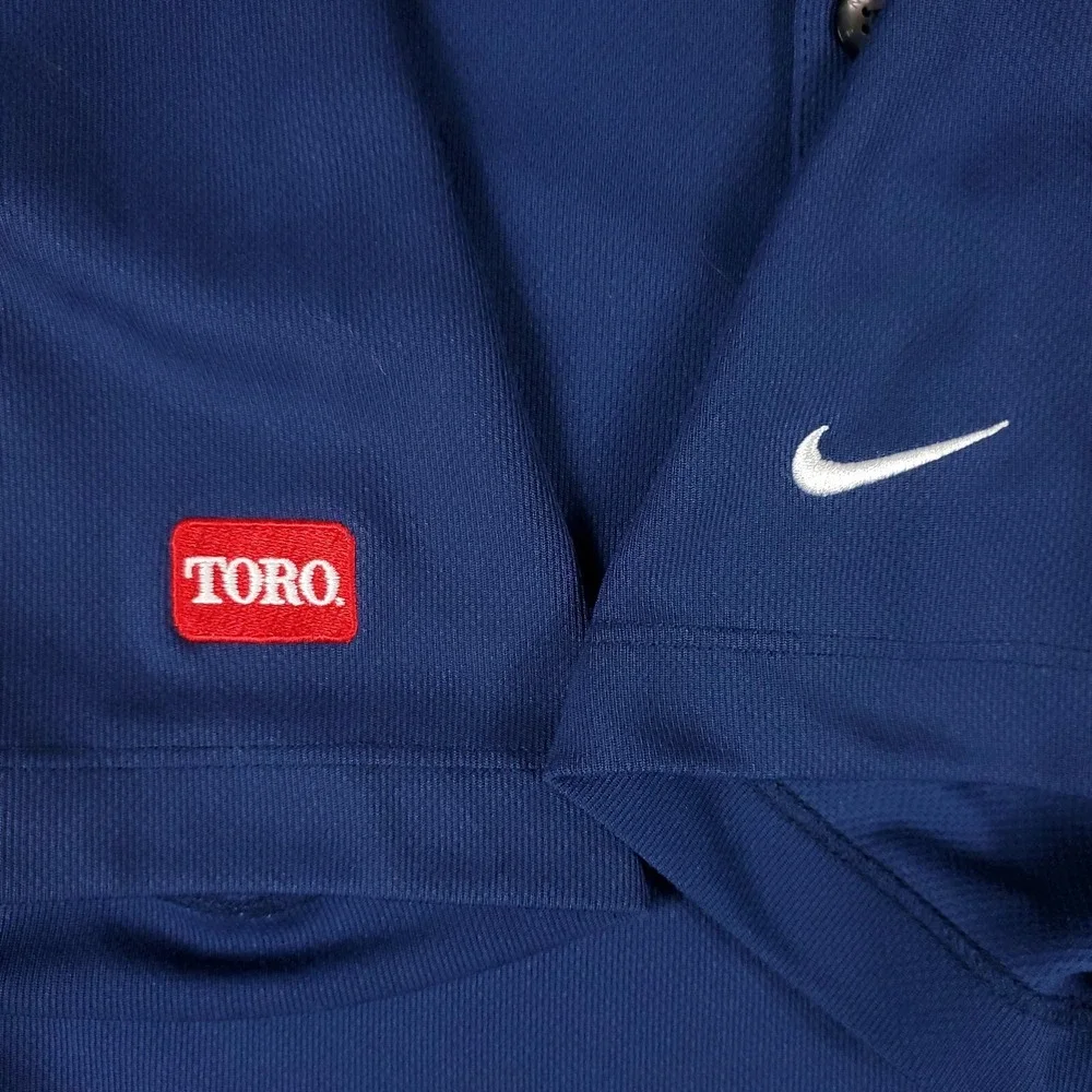 Nike Golf Polo Shirt Mens Large Blue Dri-FIT Short Sleeve Toro Logo Casual L
